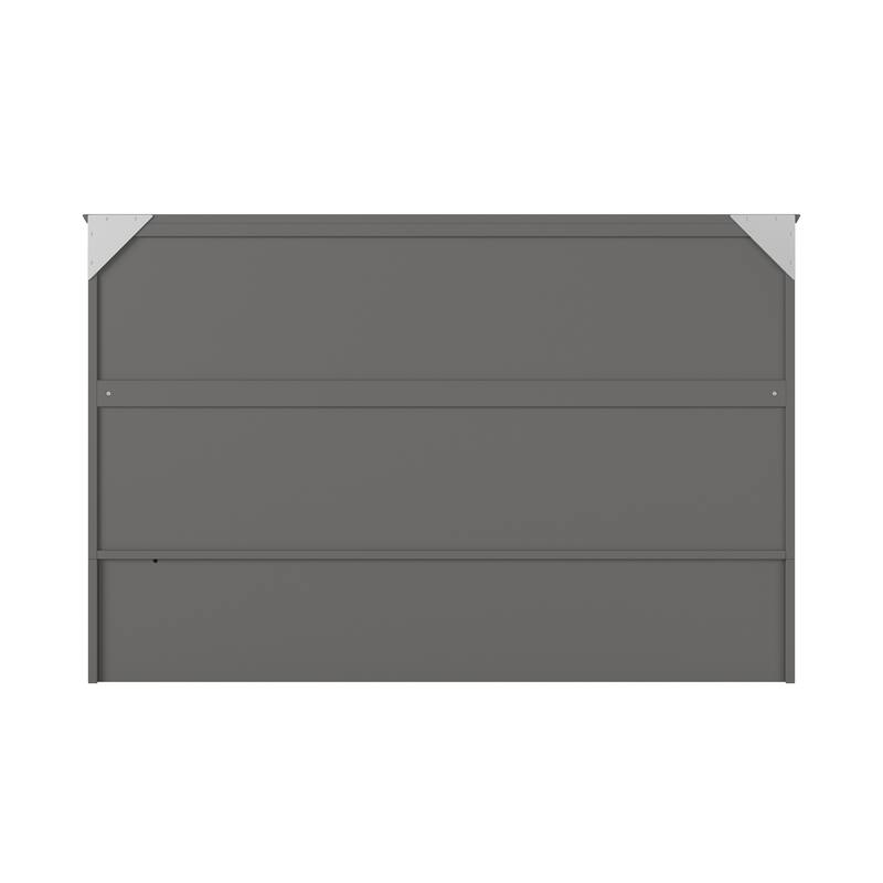 Aspen Queen Murphy Bed Chest with 6" Mattress, Storage Drawer & Built-In Charger in Grey