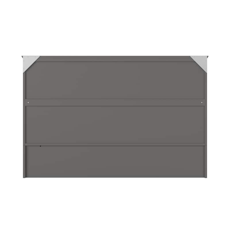 Southampton Queen Murphy Bed Chest with 6" Mattress, Storage Drawer & Built-In Charger in Grey