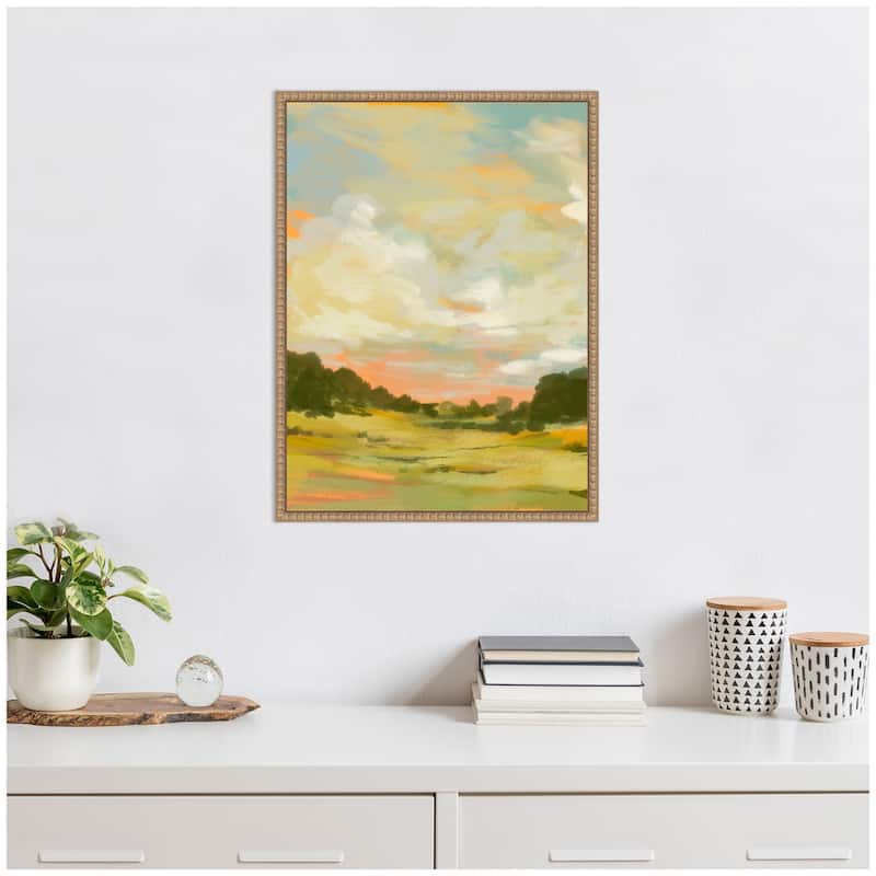 Kate and Laurel Sylvie Landscape 2 Framed Canvas by Annie Quigley