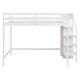 preview thumbnail 14 of 32, Full Size Loft Bed with Built-in Storage Wardrobe and Staircase,White/Gray