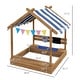preview thumbnail 3 of 3, Wooden Sandbox with Canopy House Design for 3-7 Years Old, Brown