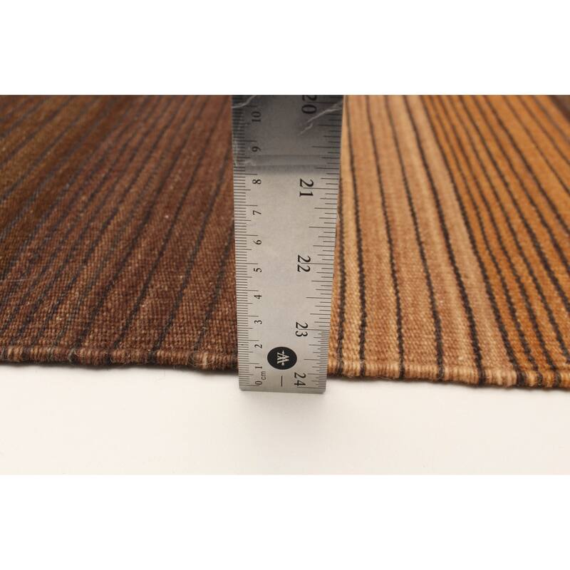 ECARPETGALLERY Flat-Weave Boho Brown Wool Kilim - 6'0 x 9'0