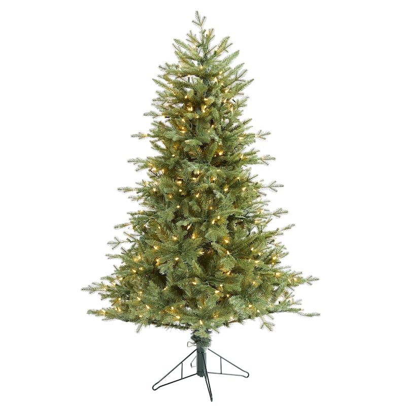 5ft. Spruce Artificial Christmas Tree with 300 Warm White Lights and 618 Bendable Branches - Bright Seasonal Touch