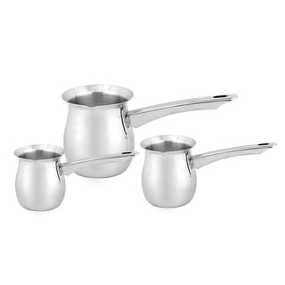 STP Goods Stainless Steel Mirror Polished Coffee Pot Cezve Set of 3 - Set of 3