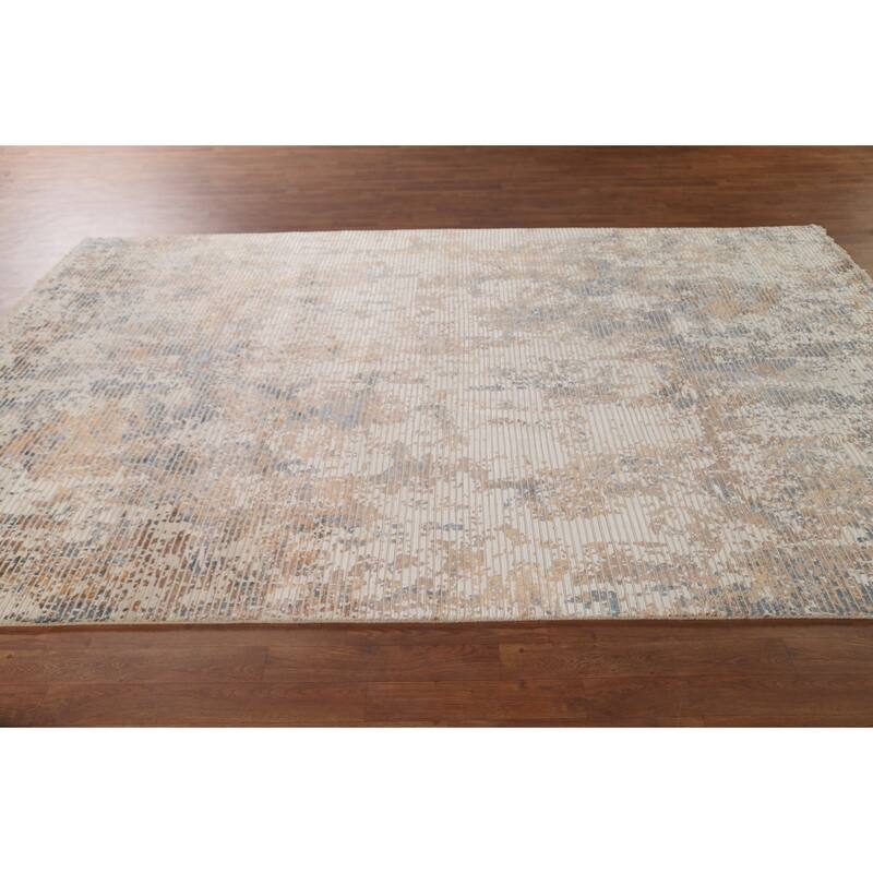 Modern Area Rug Hand-Knotted Abstract Wool Carpet - 6'7"x 9'8"