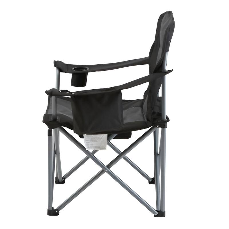 Black Steel Oxford Camping Folding Chair 350lb Foldable Seat with Storage Bags - 24.8" L x 38.58" W x 38.98" H
