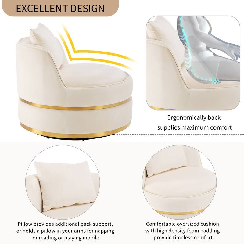 Velvet 360°Swivel Accent Chair