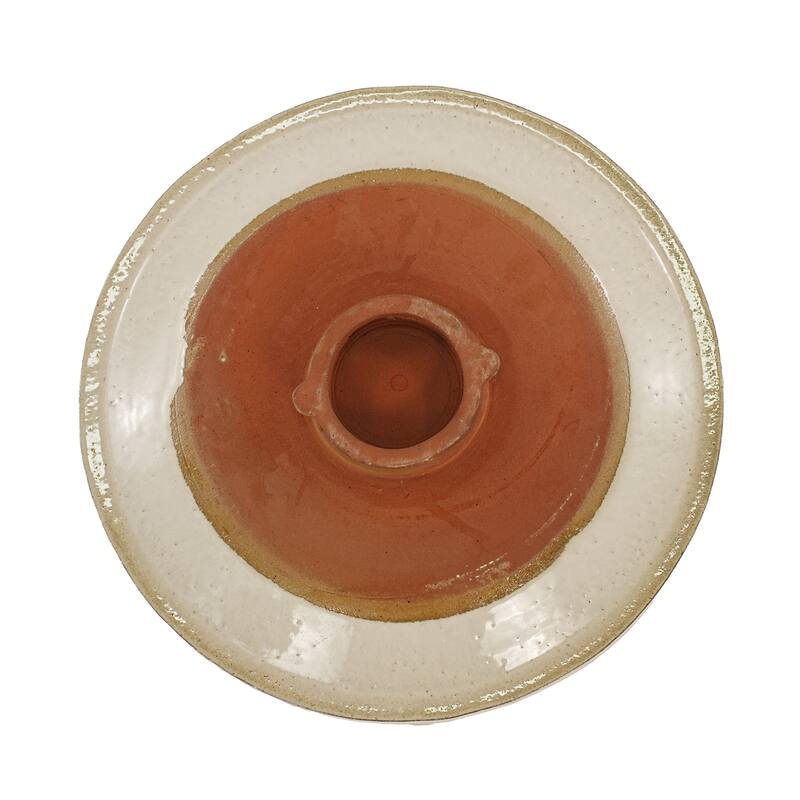 17"Ceramic Bird Bath for Outside, Elegant Tall Outdoor Bird Bath, Lightweight Pedestal Glazed Birdbaths with Swirl Pattern