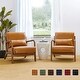 preview thumbnail 2 of 119, Glitzhome Set of 2 30.75"H Mid-Century Modern PU Leather Accent Chairs - 25.75"W x 33.75"D x 30.75"H