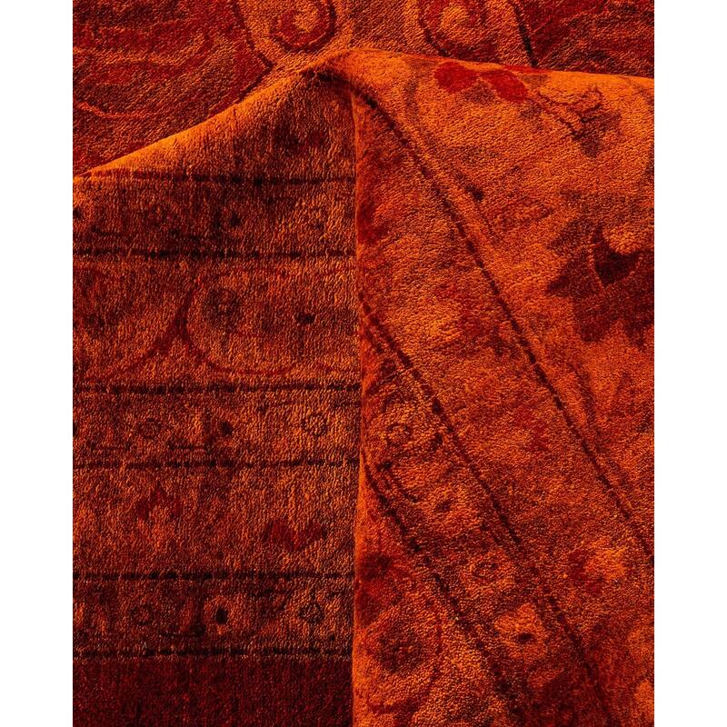 Overdyed, One-of-a-Kind Hand-Knotted Area Rug - Orange - 12' 3" x 14' 3"