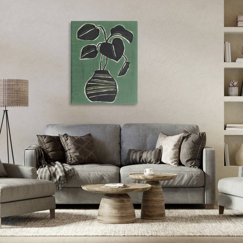Stupell Green Hued House Plant Canvas Wall Art Design By June Erica Vess