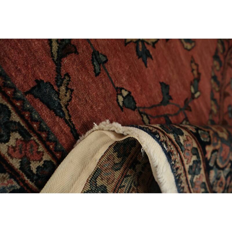 Hand Knotted Oriental 100% Wool Carpet Traditional Floral Oranges & Rust Sarouk Area Rug - 6' 5'' X 4' 1''