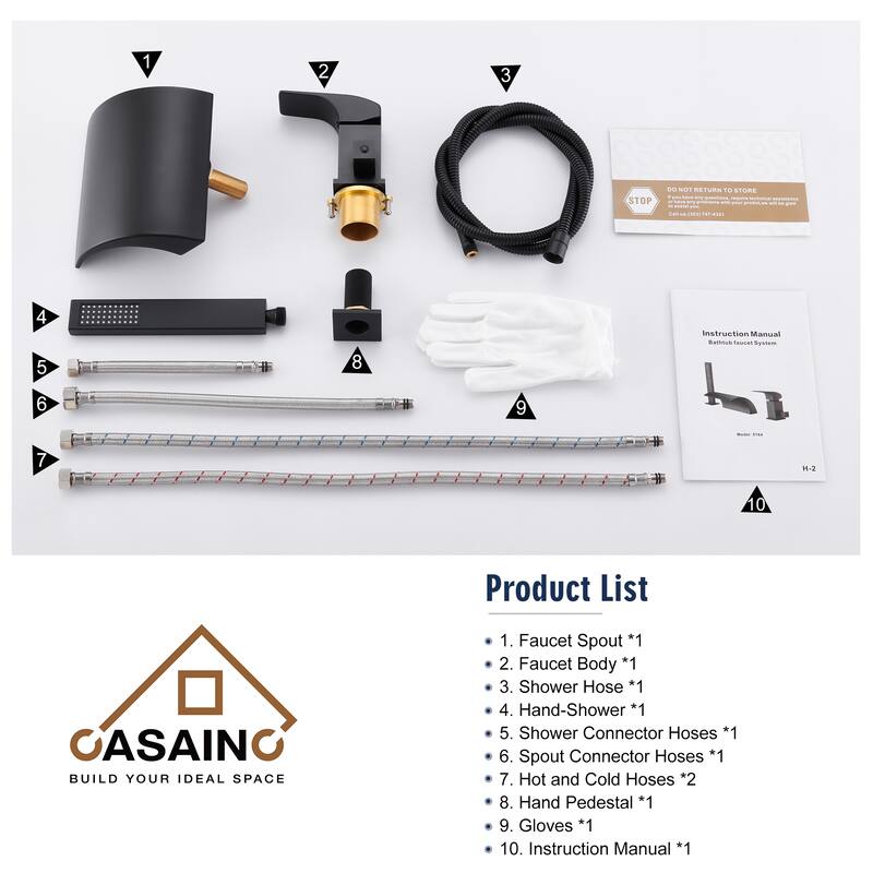 Single-Handle Tub-Mount Roman Tub Faucet with Hand Shower