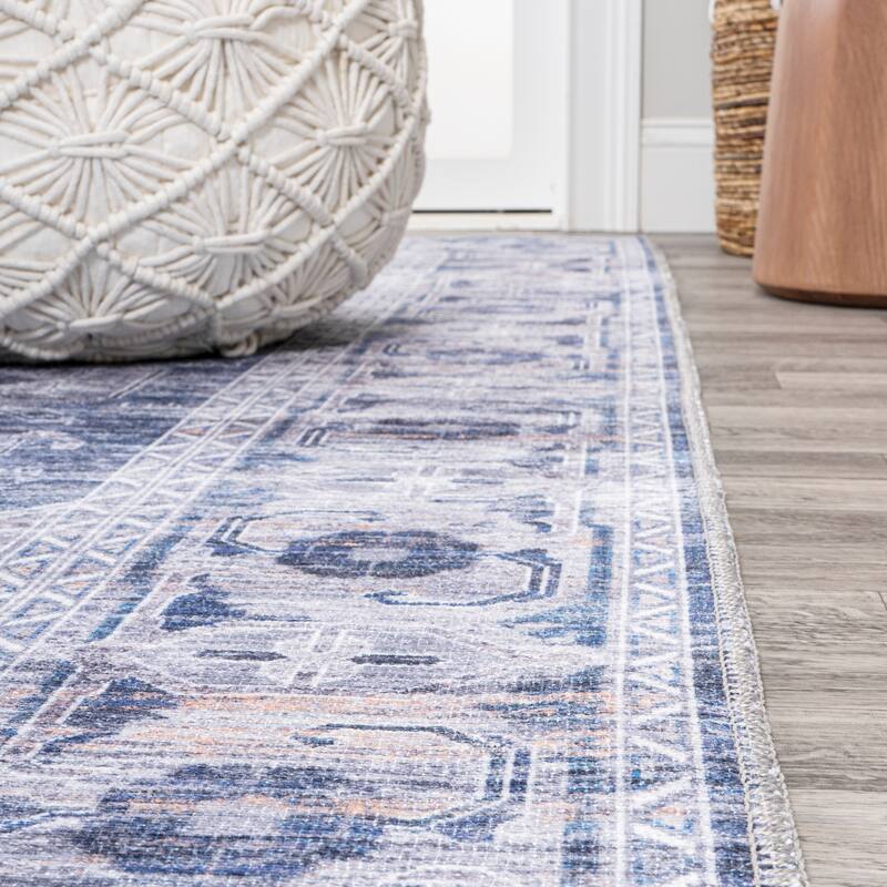 JONATHAN Y Dalyan Ornate Medallion Machine Washable Area Rug
