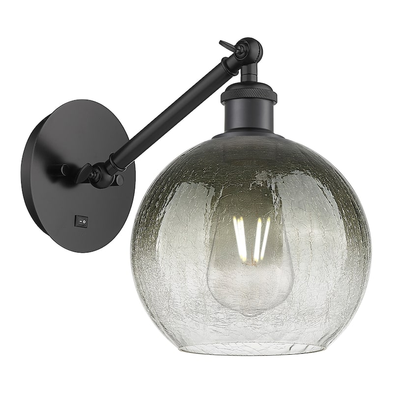 Innovations Lighting 317-1W-11-8 Brookhaven Globe Sconce Brookhaven - Matte Black / Slate