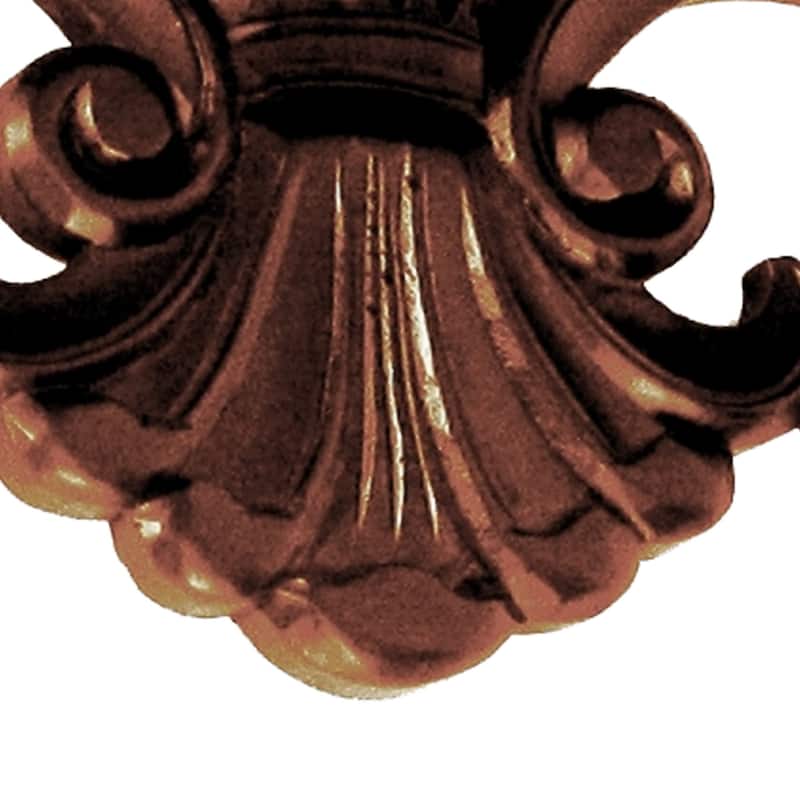 Hand Carved Wooden Wall Shelf with Floral Design Display, Brown