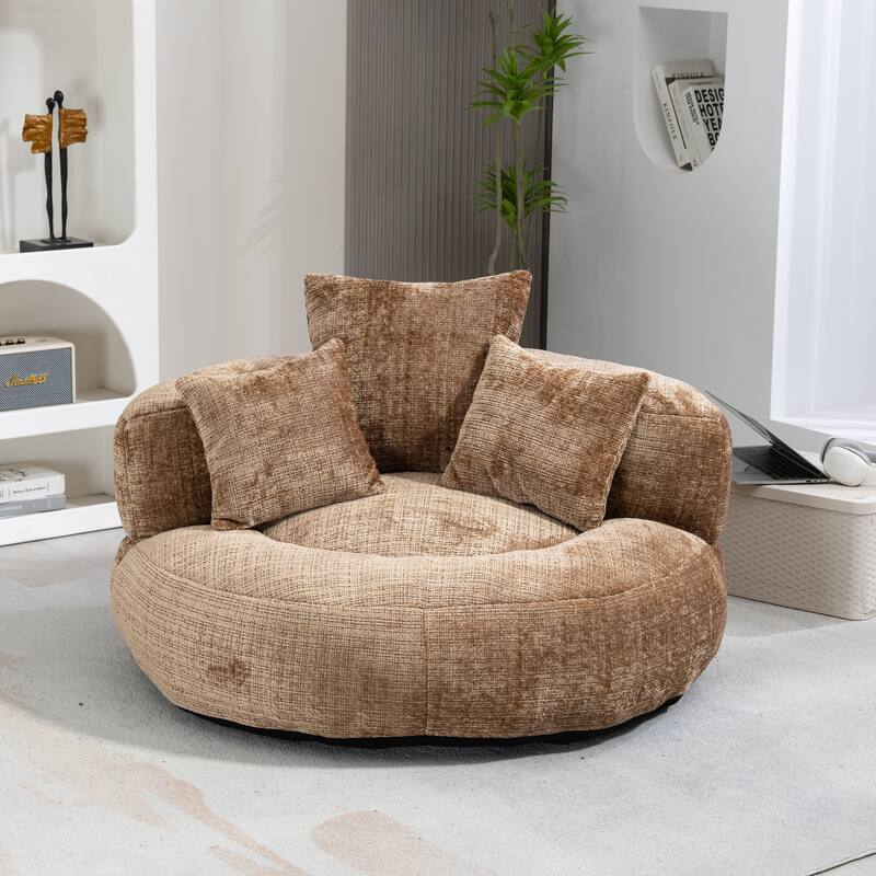 Chenille Lazy Sofa with Pillows
