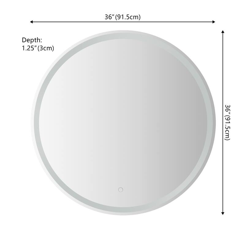 Remy 27" Frameless Anti-Fog Front/Back-lit Tri-color LED Bathroom Vanity Mirror with Smart Touch Control - by JONATHAN Y
