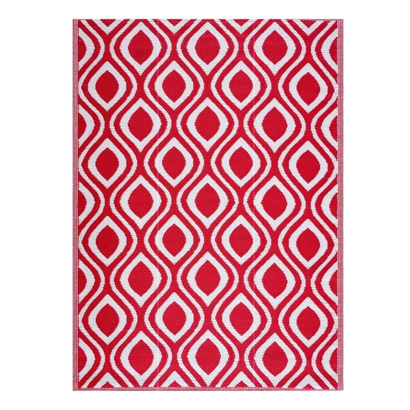 Playa Rug Outdoor Recycled Reversible Plastic Folded Mat/Rug Venice Collection Lightweight & Weather, Water and UV Resistant