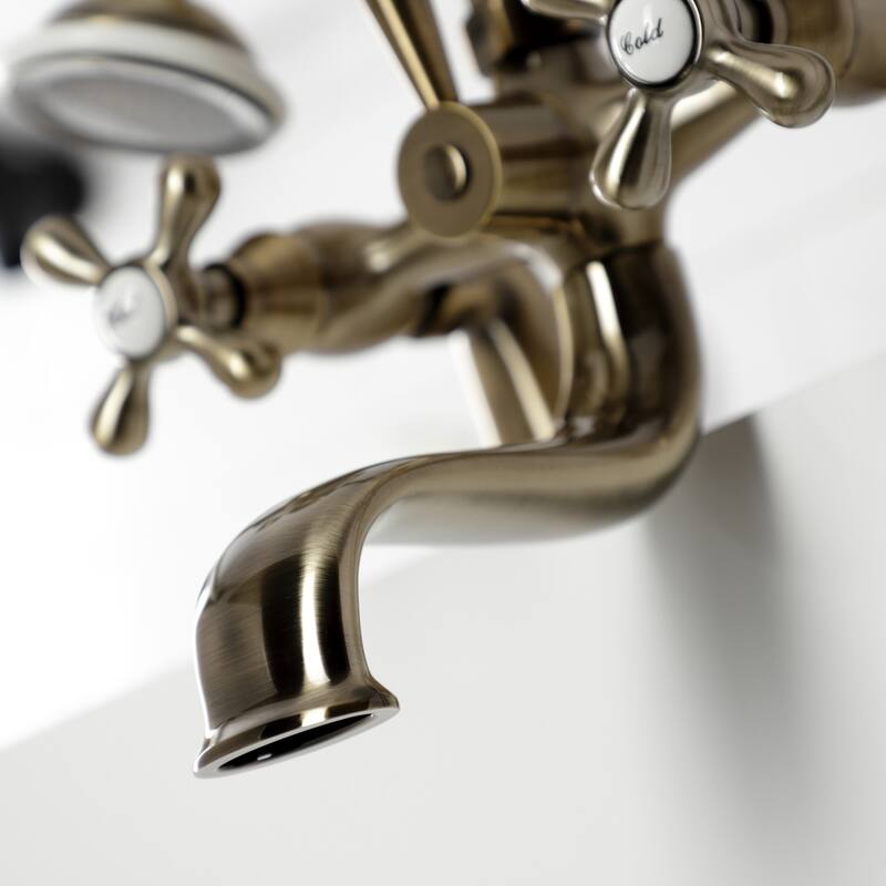 Kingston Brass Deck Mount Clawfoot Tub Faucet with Hand Shower