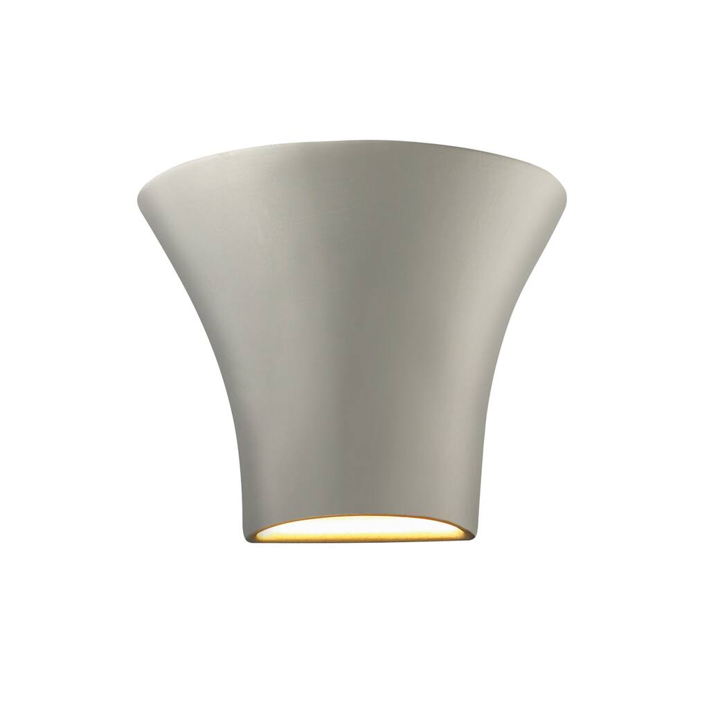 Justice Design Group Ambiance Small Round Flared Bisque Open Top & Bottom Wall Sconce