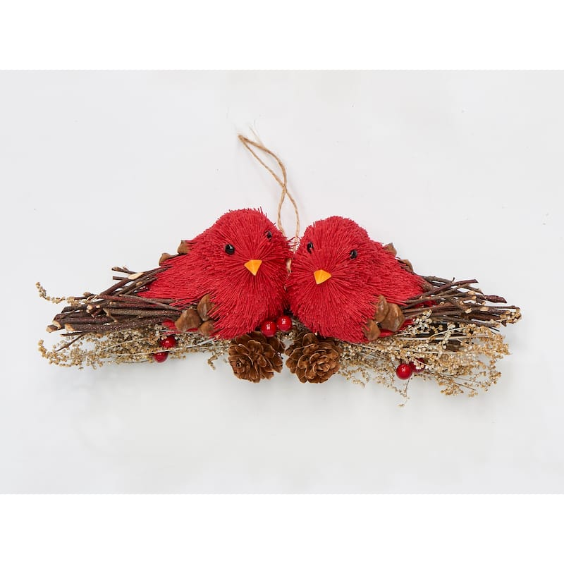 6" Pair of Cardinals on a Branch Ornament