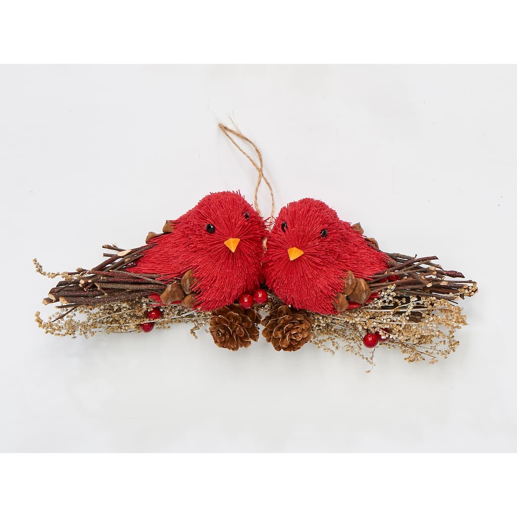 6" Pair of Cardinals on a Branch Ornament