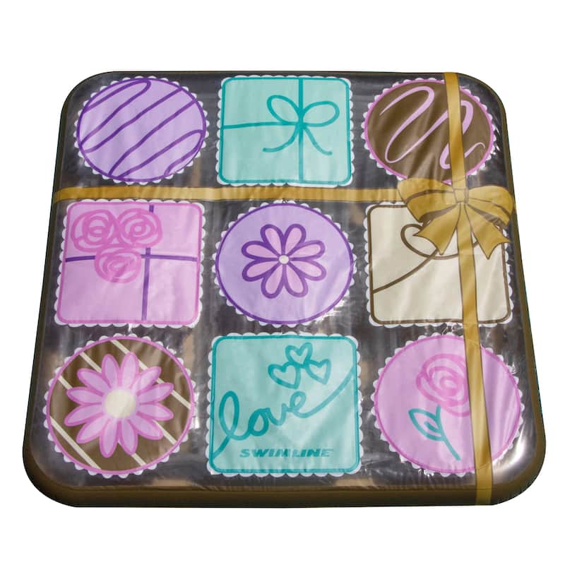 73" Inflatable Brown and Purple Square Chocolate Box Designed Swimming Pool Raft Float 73-Inch