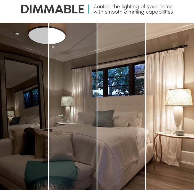 Luxrite A19 LED Light Bulb 75W Equivalent 3500K 1100 Lumens Dimmable 11W Enclosed Fixture Rated E26 Base 4 Pack