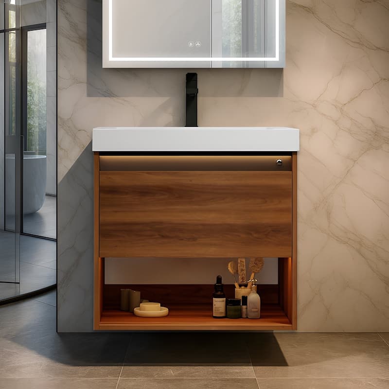 Blossom Bergen Wall Mounted Floating Bathroom Vanity with Sink