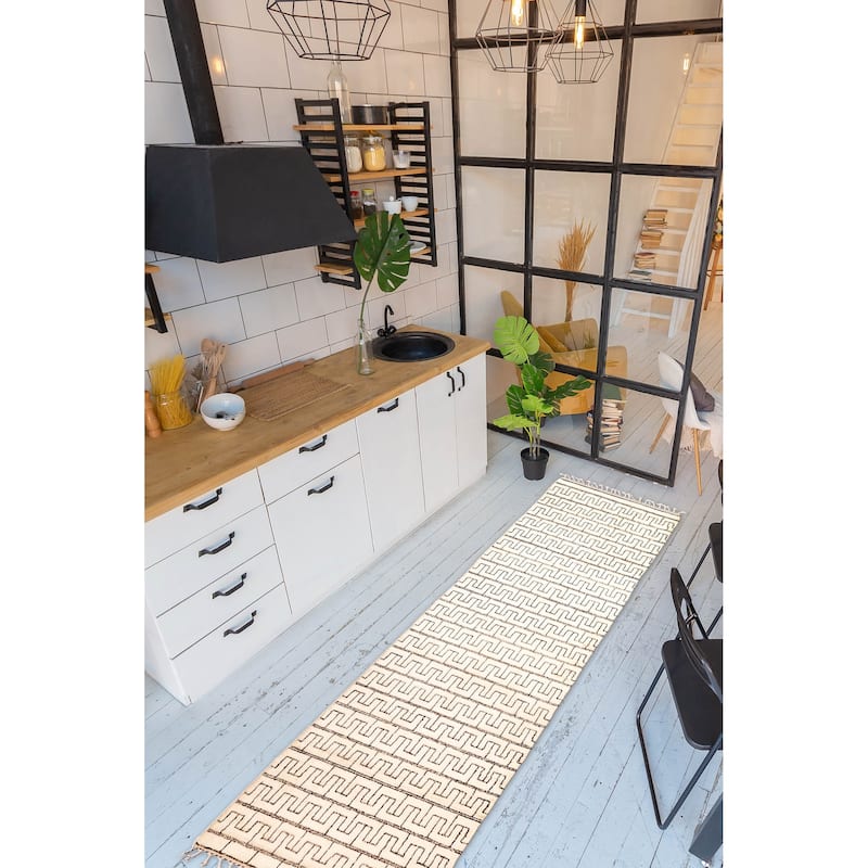 ECARPETGALLERY Hand-knotted Pak Finest Marrakesh Cream Wool Rug - 2'8 x 13'0