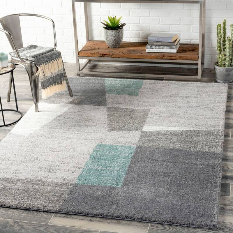 Livabliss Casual Portofino Abstract Area Rug - 7'10" x 10' - Grey