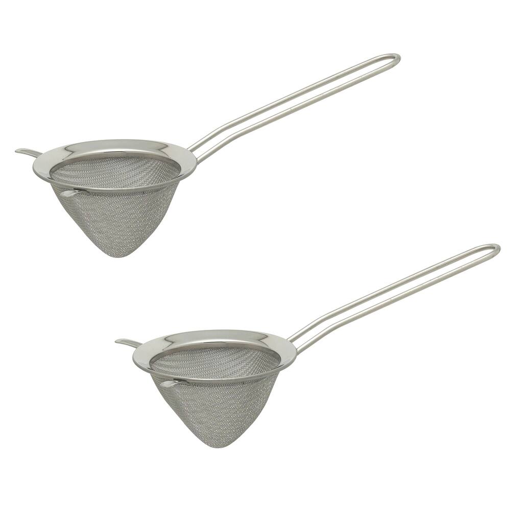 HIC Kitchen Double-Ear Conical Tea Strainer, 3-Inch, Set of 2