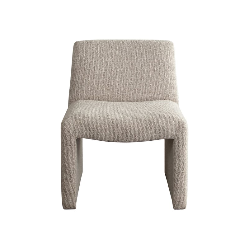 Zena Dining Side Chair, Armless Textured Wheat Brown Polyester Seat