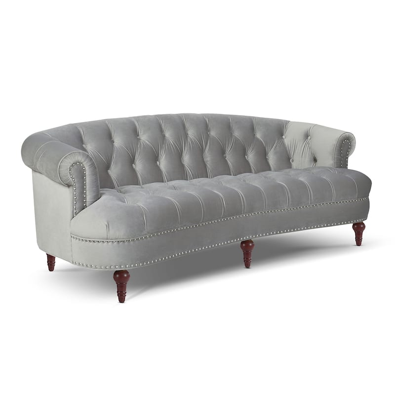 La Rosa 84" Mid-Century Modern Velvet Upholstered Chesterfield Tufted Sofa