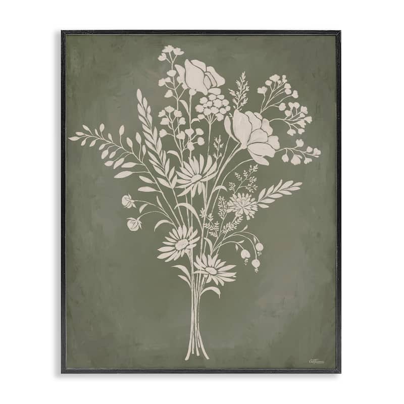 Stupell Wildflower Impression Bundle Framed Giclee Art Design By Cat Thurman Designs - 11 x 14 - Black