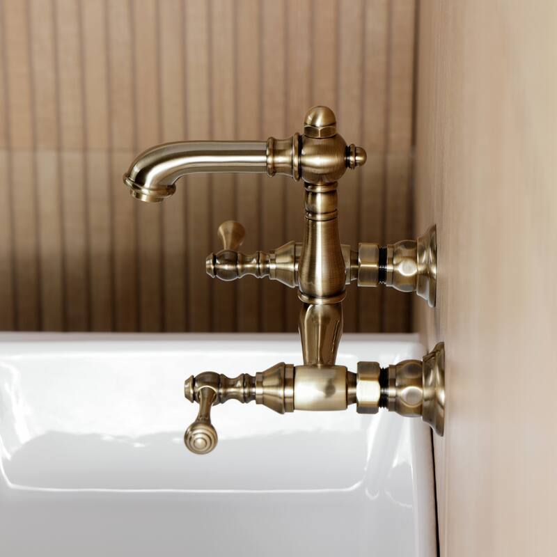 Kingston Brass English Country Two-Handle 2-Hole Wall Mount Bathroom Faucet