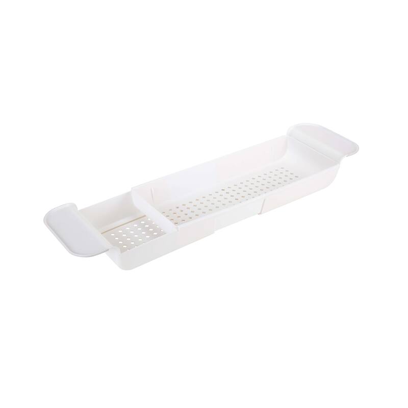 Bath Bliss Expandable Non-Slip Bathtub Caddy - 21.65" x 6.69" x 2.95" - White