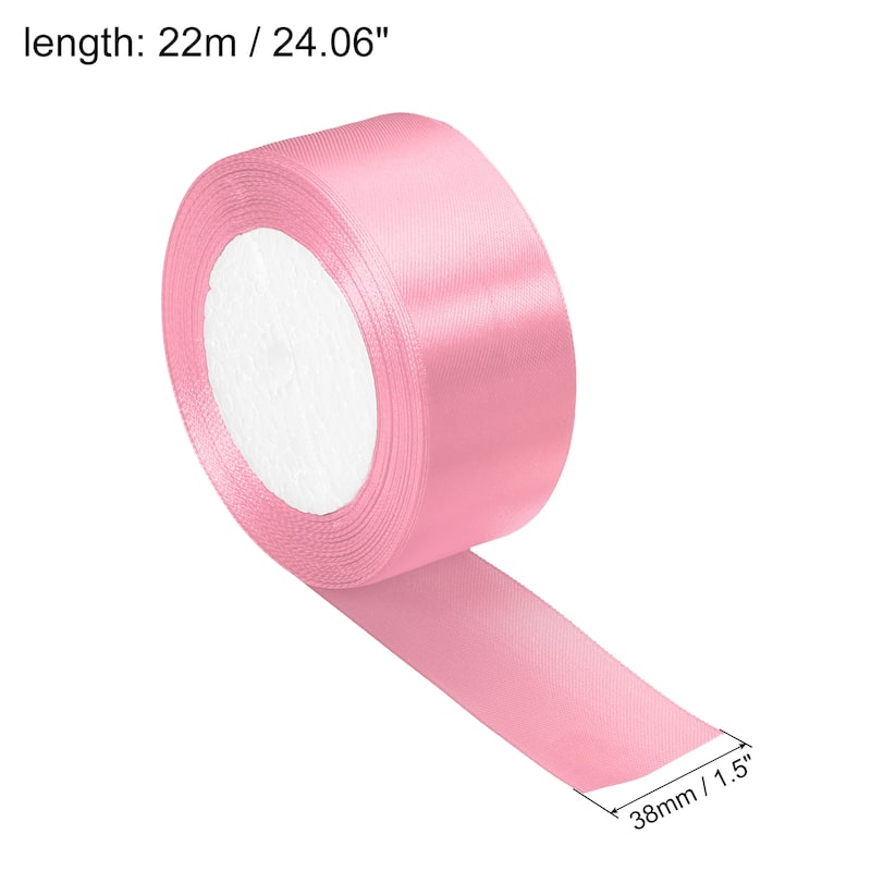 Satin Ribbon Double Face Crafts Roll for Party DIY Wrapping Decoration - Pink