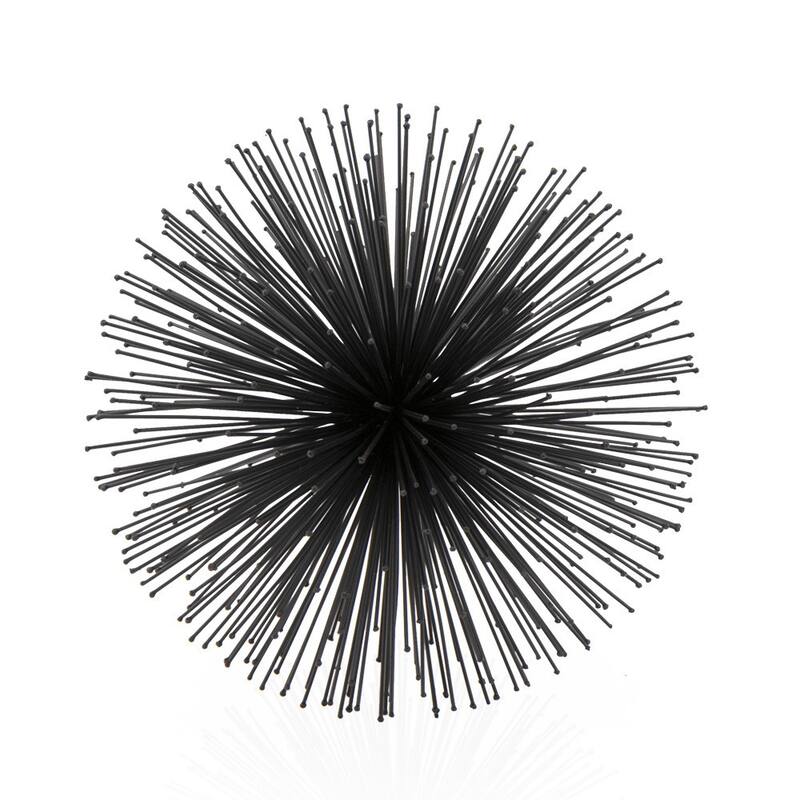 HomeRoots 10" Black Iron Decorative Orb Tabletop Sculpture - 10' X '10' X '10