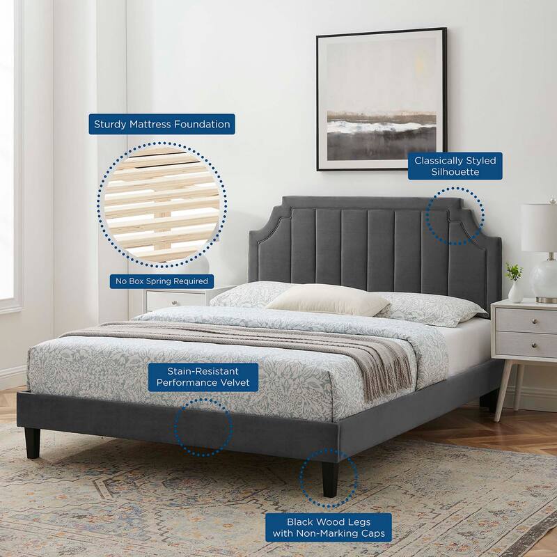 Sienna Performance Velvet Twin Platform Bed