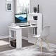 preview thumbnail 2 of 7, Modern Home Office Desk with 6-Tier Storage Shelves, 47" Writing Table with Bookshelf