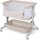 preview thumbnail 1 of 6, Bedside Crib w/ Adjustable Height Bassinet w/ Storage Shelf & Wheels