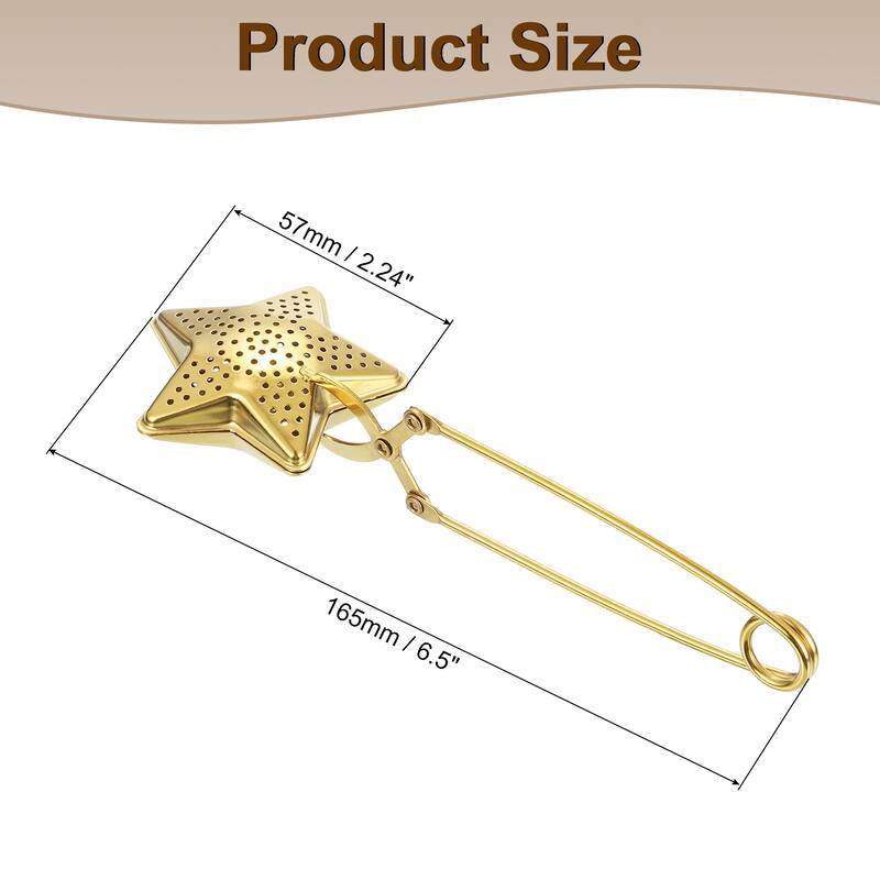 1 Pcs Star Snap Tea Ball Infuser, Tea Strainer, Fine Mesh Tea Steeper - Gold
