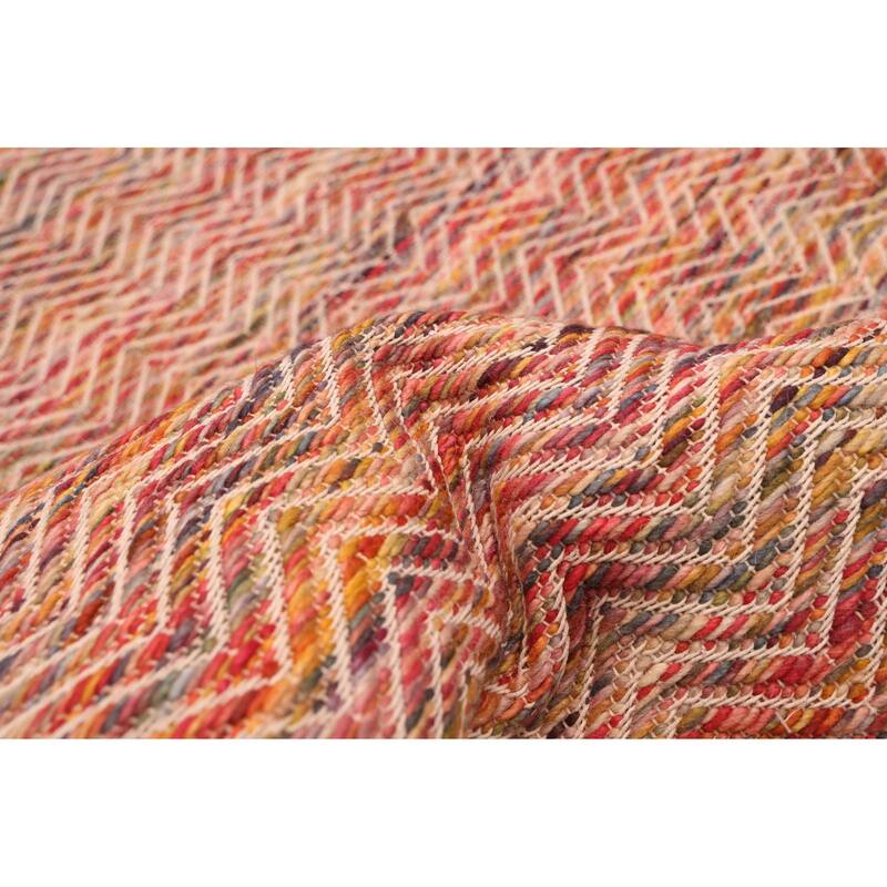 ECARPETGALLERY Braid weave Sienna Red Wool Rug - 5'1 x 7'6