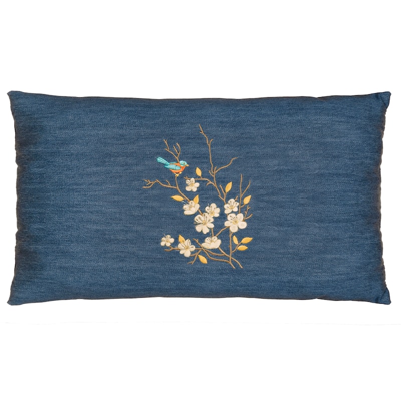 Authentic Hotel and Spa Denim Decorative Pillow Cover, 13" x 21" - Springtime