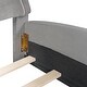 preview thumbnail 18 of 16, Queen Size Velvet Platform Bed with Bear-Shaped Headboard & Bed-End Storage Pocket, Beige