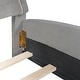 preview thumbnail 9 of 8, Queen Upholstered Bed Frame with Bear-shaped Headboard & Pocket,Gray