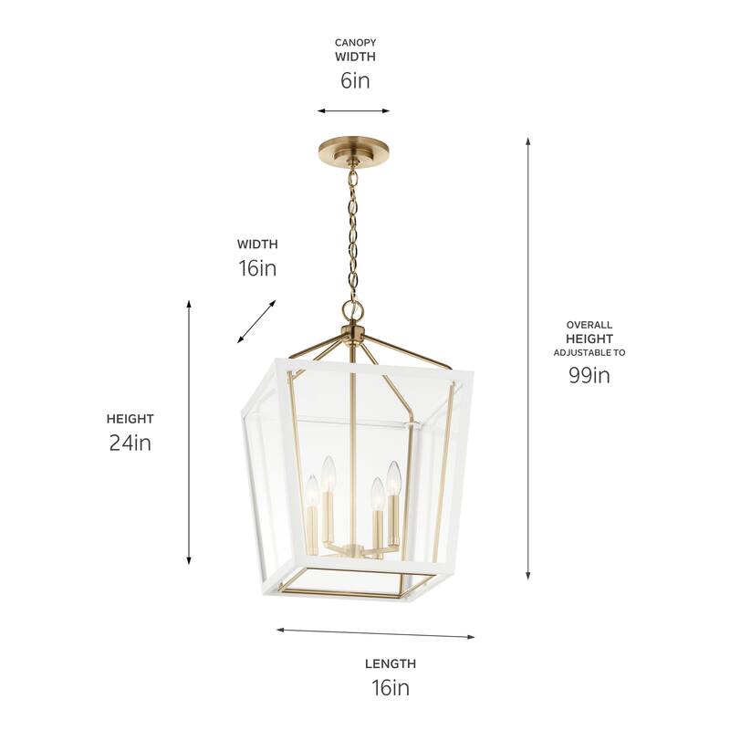 Delvin 24 in. 4-Light Pendant Light with Removable Glass