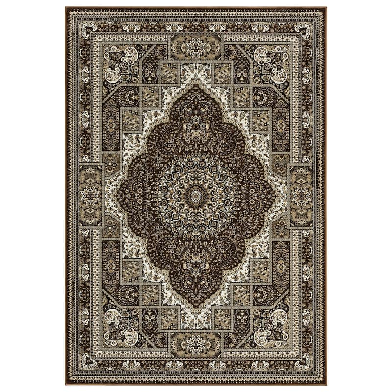 Prime Collection Border Brown/Cream Area Rug